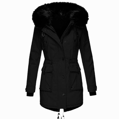 Bunty | Faux Fur Hooded Parka Coat with Drawstring Waist