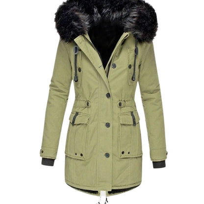 Bunty | Faux Fur Hooded Parka Coat with Drawstring Waist