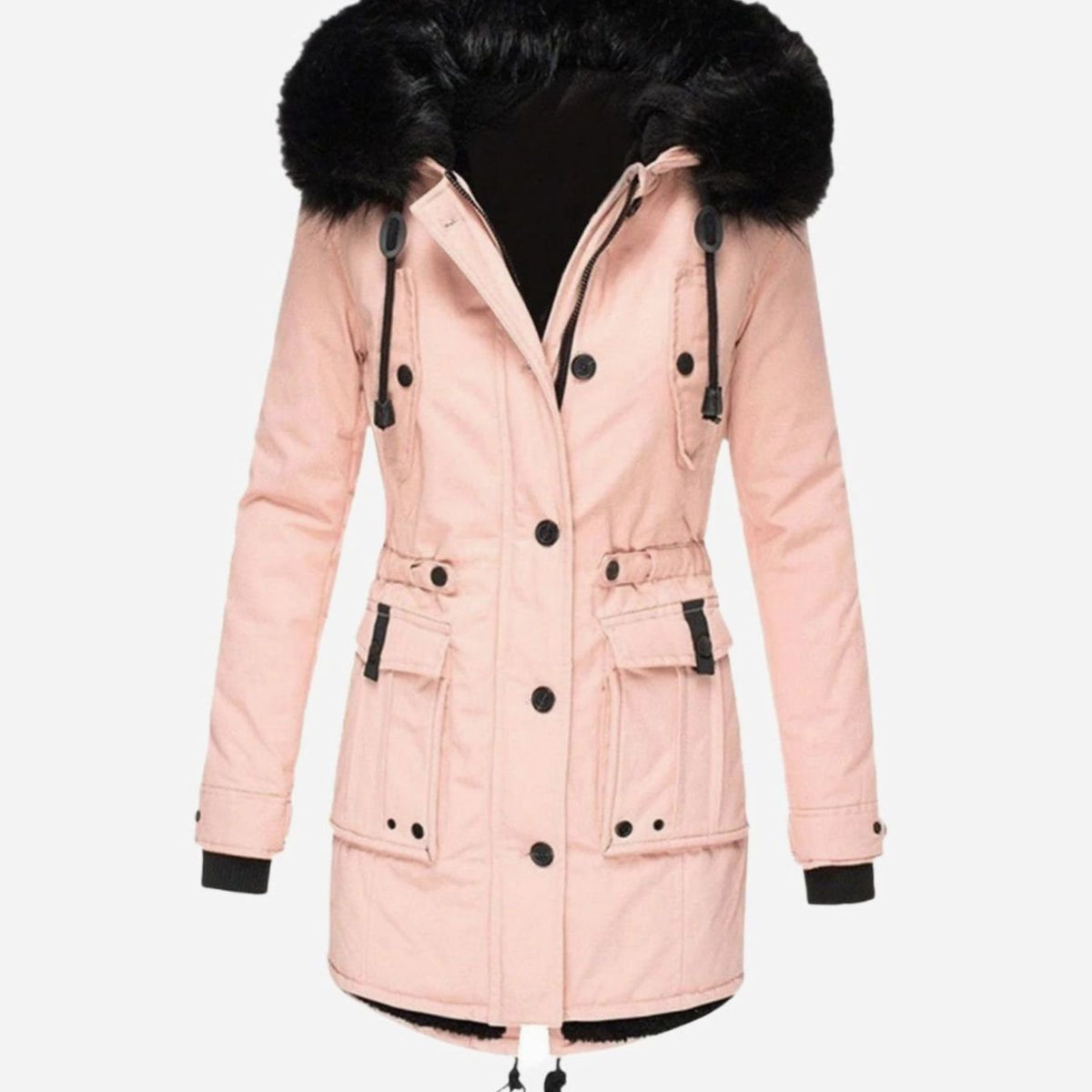 Bunty | Faux Fur Hooded Parka Coat with Drawstring Waist