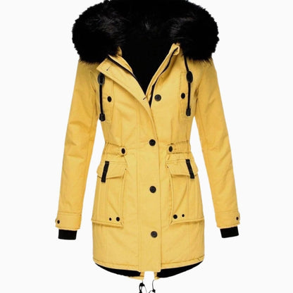 Bunty | Faux Fur Hooded Parka Coat with Drawstring Waist
