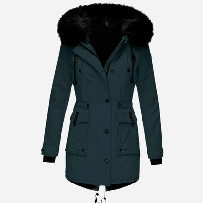 Bunty | Faux Fur Hooded Parka Coat with Drawstring Waist