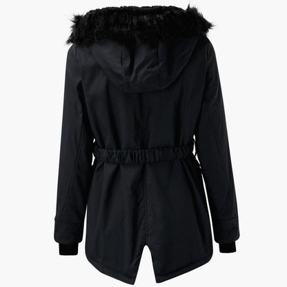 Bunty | Faux Fur Hooded Parka Coat with Drawstring Waist