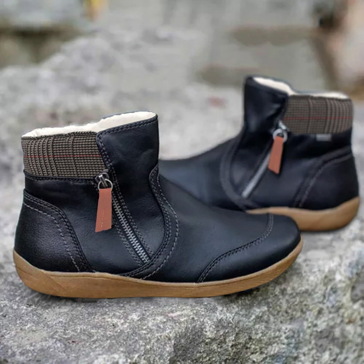 Muriel | Waterproof Leather Side Zip Ankle Boots