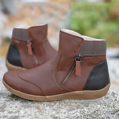 Muriel | Waterproof Leather Side Zip Ankle Boots