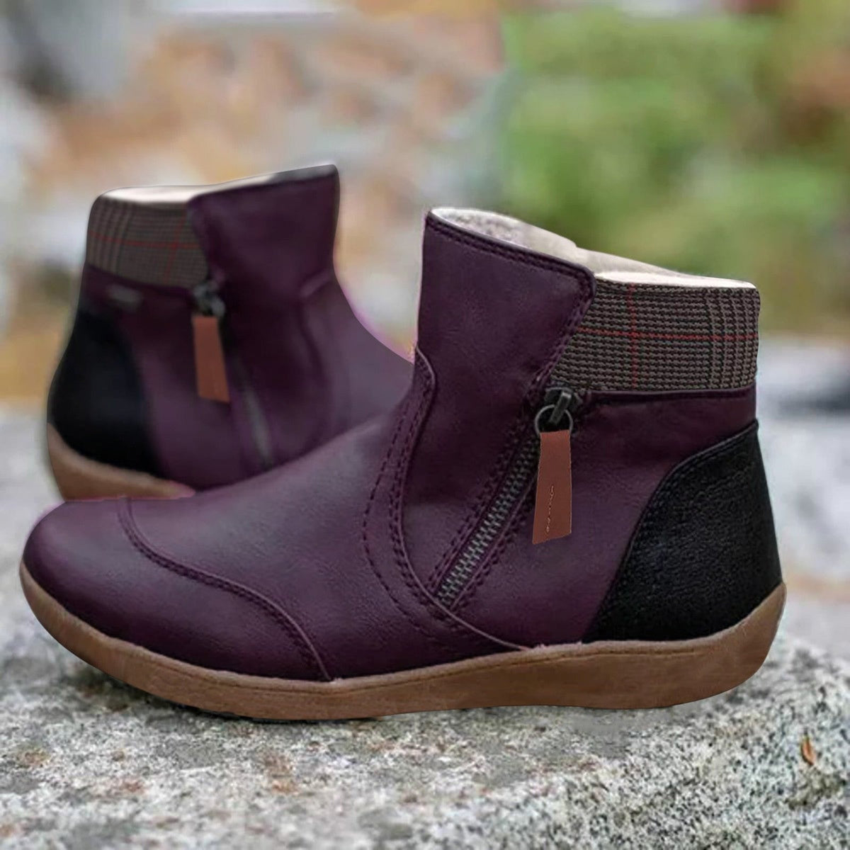 Muriel | Waterproof Leather Side Zip Ankle Boots