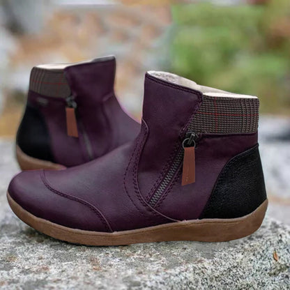 Muriel | Waterproof Leather Side Zip Ankle Boots