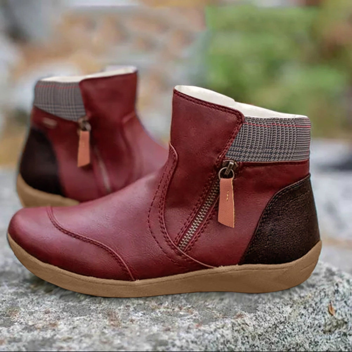 Muriel | Waterproof Leather Side Zip Ankle Boots
