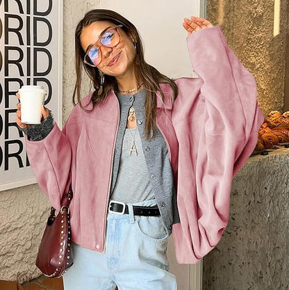 Sarah | Women's Oversized Cropped Bomber Jacket