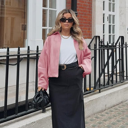 Sarah | Women's Oversized Cropped Bomber Jacket