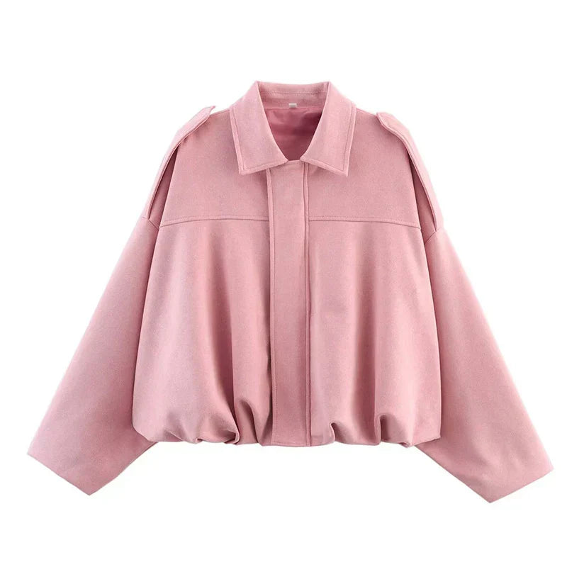 Sarah | Women's Oversized Cropped Bomber Jacket