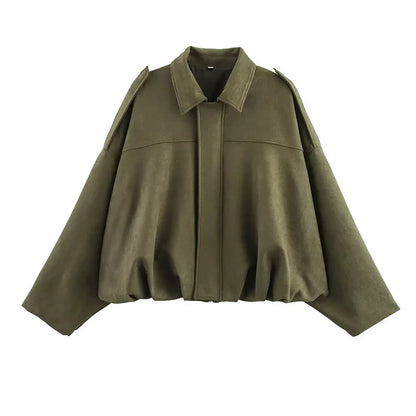 Sarah | Women's Oversized Cropped Bomber Jacket