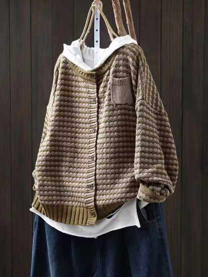 Wren | V-Neck Waffle Knit Cardigan